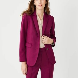 Ann Taylor two button blazer, plum, size 2
